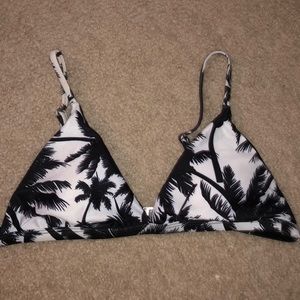 Palm tree design triangle bikini top